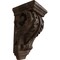 Ekena Millwork 2 1/4"W x 2 1/4"D x 4 1/4"H Extra Small Acanthus Wood Corbel, Walnut CORW02X02X04ACWA - alternate 1